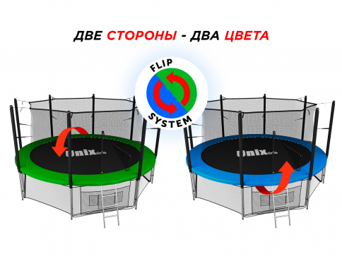 Батут Unix line Classic с внутренней сеткой 14 футов - 430 см (двухцветный) (TRUCL14IN) - 2