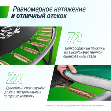 Батут Unix line Supreme Game с внутренней сеткой 12 футов - 360 см (голубой) (TRUSUG12BL) - 5